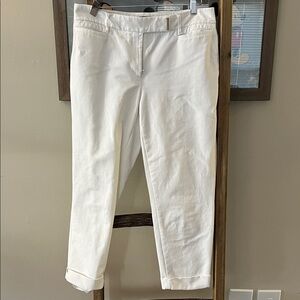 White House Black Market White High-Waist Pants